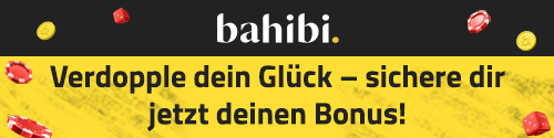 Bonus Hinweis mit Casino Symbolen und Bahibi Logo
