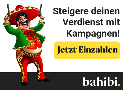 Verspielter Charakter mit Hinweis auf Einzahlen bei Bahibi
